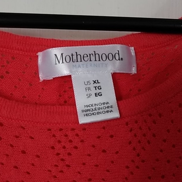 Motherhood maternity short sleeve coral sweater. - Picture 3 of 4